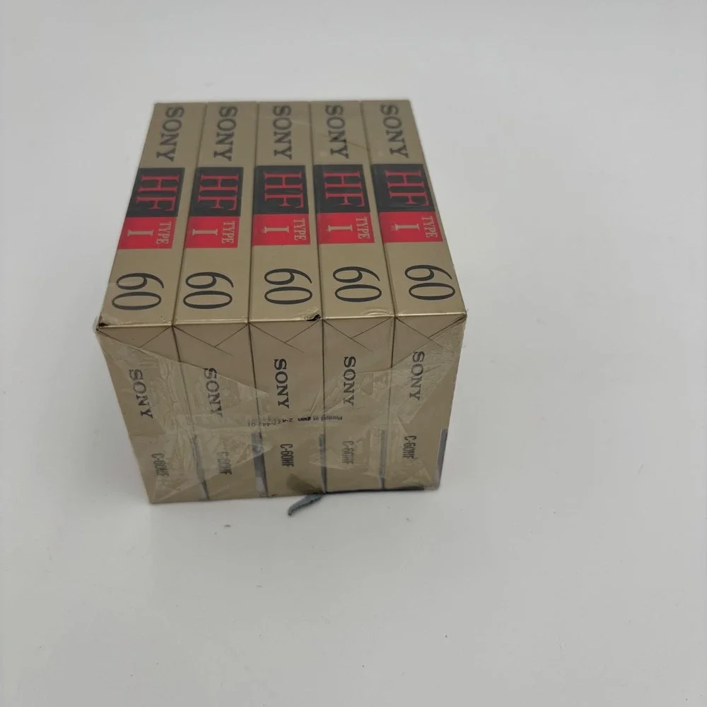 Sony HF 60 Cassette Tapes 5 Pack Gold New Sealed Type I Normal Bias C-60HF